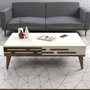 Hanah Home Valensiya Mesa de Centro Nogal y Crema